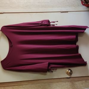Terra and Sky Women's Plus 4X Burgundy Top